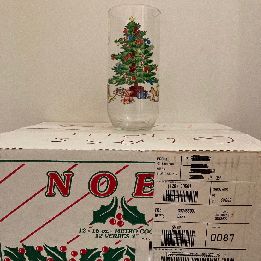 Luminarc Noel / Vintage Christmas Glasses / 12 New